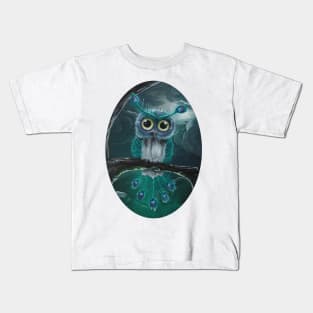 peacock owl Kids T-Shirt